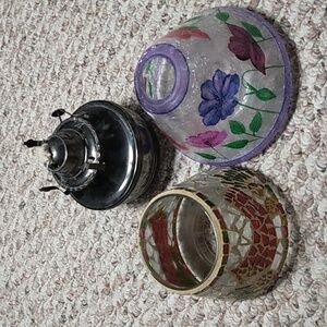 Small oil lamp with 2 toppers